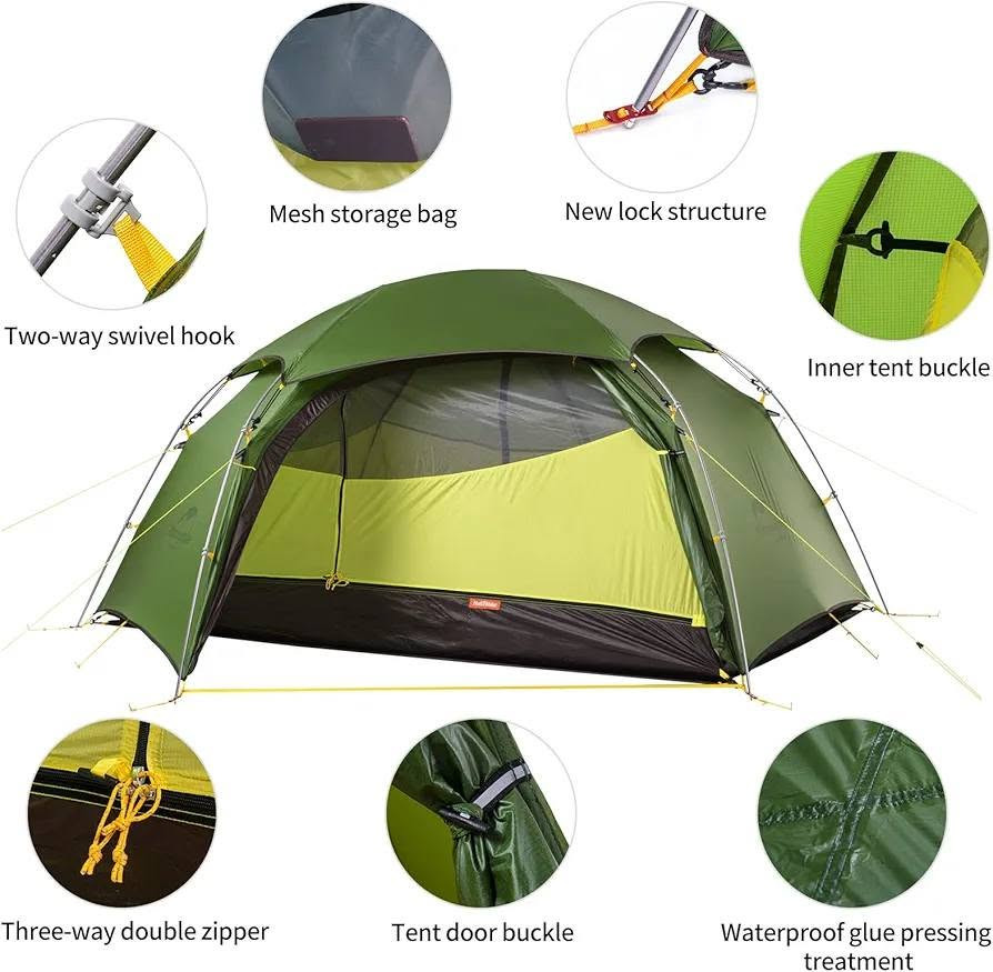 خيمة Naturehike  موديل Cloud Peak المخصصة لـ 4 مواسم، والمصممة لتوفير الاستقرار والراحة في مختلف الظروف الجوية.تتميز الخيمة بهيكل هندسي سداسي الشكل يوفر مساحة داخلية واسعة ومريحة.مصنوعة من مواد خفيفة الوزن ومتينة، مما يجعلها مثالية لرحلات التخييم والمشي لمسافات طويلة.تشتمل على طبقة خارجية مقاومة للماء وأعمدة ألمنيوم قوية لضمان الحماية ضد الرياح 

للحجز والاستفسار رأسل ماسنجر او واتس اب ***********
