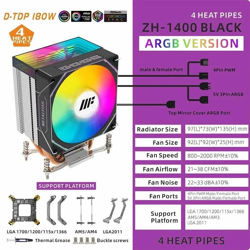 English  |  کوردی  |  عربي 

اسم المنتج: مبرد معالج ARGB، 4 أنابيب حرارية، مروحة ARGB صامتة بـ 4 دبابيس PWM لمعالجات Intel LGA1700 1200 1150 1155 1156 1366 AM5 AM4 AM3 (أسود)
العلامة التجارية: MetalFish
اللون: أسود
العدد: 1
الحالة: جديد 
السعر: 38 الف دينار

متوفر توصيل لكل أنحاء العراق 🚕🚀🌀

⛔ مواصفات المنتج:-

أداء تبريد استثنائي: صُمم مُبرد المعالج METALFISH ZH-1400 لتوفير تبديد حرارة فائق، مما يضمن بقاء وحدة المعالجة المركزية باردة حتى أثناء جلسات الألعاب المكثفة أو أحمال العمل الثقيلة. بفضل تقنية أنابيب التبريد المتقدمة، ينقل مُبرد المعالج هذا الحرارة بكفاءة عالية بعيدًا عن المعالج، محافظًا على درجة حرارته ضمن الحدود الآمنة.

تصميم أنيق وعصري: يتميز مُبرد المعالج METALFISH ZH-1400 ARGB بمشع أبيض وتصميم عصري، فهو لا يُحسّن قدرات التبريد فحسب، بل يُضفي لمسة من الأناقة على جهازك. يتناسب تصميمه الجذاب بسلاسة مع مختلف صناديق الكمبيوتر، مما يجعله خيارًا مثاليًا للاعبين ومُجمّعي أجهزة الكمبيوتر على حدٍ سواء.

تشغيل هادئ: مُزود بمروحة PWM رباعية الأطراف، تعمل مروحة المعالج METALFISH ZH-1400 بمستويات ضوضاء منخفضة، مما يُتيح بيئة حوسبة هادئة للغاية. استمتع بألعابك وعملك دون أي تشتيت، بفضل تقنية المروحة الذكية التي تُعدّل السرعات تلقائيًا بناءً على درجة حرارة وحدة المعالجة المركزية.
----------------------------------------------------------

ناوی بەرهەم: فێنککەرەوەی سی پی یوی ARGB، 4 بۆری گەرمی، پانکەی بێدەنگی ARGB لەگەڵ 4 پێنی PWM بۆ پڕۆسێسەرەکانی Intel LGA1700 1200 1150 1155 1156 1366 AM5 AM4 AM3 (ڕەش)

 مارکە: مێتالفیش
 ڕەنگ: ڕەش
 بڕی: 1
 مەرج: نوێ
 نرخ: ٣٨ هەزار دینار

 گەیاندن لە سەرتاسەری عێراق بەردەستە 🚕🚀🌀

 ⛔ تایبەتمەندییەکانی بەرهەم:

 کارایی ساردکردنەوەی ناوازە: فێنککەرەوەی CPU METALFISH ZH-1400 بە شێوەیەک دیزاین کراوە کە گەرمییەکی بەرزتر دابین بکات، دڵنیای دەدات کە سی پی یوەکەت بە فێنک دەمێنێتەوە تەنانەت لە کاتی دانیشتنە چڕەکانی یاریکردن یان باری کاری قورسدا.  بەهۆی تەکنەلۆژیای پێشکەوتووی بۆری گەرمی، ئەم ساردکەرەوەی سی پی یو بە شێوەیەکی کارا گەرمی دەگوازێتەوە بۆ دوور لە پرۆسێسەرەکە، پلەی گەرمیەکەی لە سنوورێکی سەلامەتدا دەهێڵێتەوە.

  دیزاینێکی بریقەدار و مۆدێرن: بە تایبەتمەندی هیتسینکێکی سپی و دیزاینێکی مۆدێرن، کولەری CPU METALFISH ZH-1400 ARGB نەک تەنها تواناکانی ساردکردنەوە بەرز دەکاتەوە بەڵکو بڕێک لە ڕەنگینیی بۆ سیستەمەکەت زیاد دەکات.  دیزاینە سەرنجڕاکێشەکەی بەبێ کێشە لەگەڵ کەیسە جیاوازەکانی کۆمپیوتەر تێکەڵ دەبێت، ئەمەش وایکردووە ببێتە هەڵبژاردەیەکی ئایدیاڵ بۆ یاریزانان و دروستکەرانی کۆمپیوتەر بە هەمان شێوە.

 کارکردنی بێدەنگ: بە پانکەی PWM ی چوار پێن تەیار کراوە، فێنککەرەوەی CPU METALFISH ZH-1400 لە ئاستی ژاوەژاوی کەمدا کاردەکات، ئەمەش ژینگەیەکی کۆمپیوتەری بێدەنگ و ناوازە چالاک دەکات.  چێژ لە یارییەکانت وەربگرە و بەبێ سەرقاڵکردن کار بکە، ئەمەش بەهۆی تەکنەلۆژیای زیرەکی هەوادارەوە کە بە شێوەیەکی ئۆتۆماتیکی خێراییەکان بە پشتبەستن بە پلەی گەرمی سی پی یو ڕێکدەخات.

 ---------------------------------------------------------

Product Name: ARGB CPU Cooler, 4 Heat Pipes, Silent ARGB Fan with 4 PWM Pins for Intel LGA1700 1200 1150 1155 1156 1366 AM5 AM4 AM3 Processors (Black)

Brand: MetalFish
Color: Black
Quantity: 1
Condition: New
Price: 38,000 IQD

Delivery available throughout Iraq 🚕🚀🌀

⛔ Product Specifications:

Exceptional Cooling Performance: The METALFISH ZH-1400 CPU cooler is designed to provide superior heat dissipation, ensuring your CPU stays cool even during intense gaming sessions or heavy workloads. Thanks to its advanced heat pipe technology, this CPU cooler efficiently transfers heat away from the processor, keeping its temperature within safe limits.

 Sleek and Modern Design: Featuring a white heatsink and a modern design, the METALFISH ZH-1400 ARGB CPU cooler not only enhances cooling capabilities but also adds a touch of elegance to your system. Its attractive design blends seamlessly with various PC cases, making it an ideal choice for gamers and PC builders alike.

Quiet Operation: Equipped with a four-pin PWM fan, the METALFISH ZH-1400 CPU cooler operates at low noise levels, enabling an exceptionally quiet computing environment. Enjoy your games and work without distractions, thanks to intelligent fan technology that automatically adjusts speeds based on CPU temperature.

------------------------------------------------------------------------


**إذا كنت صاحب هذا الإعلان وتريد حذفه لأي سبب، رجاءا أرسل رسالة إلى الدعم الفني**