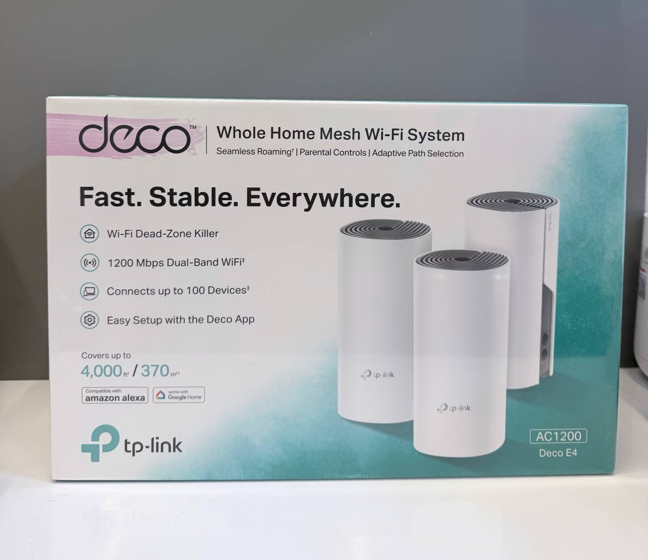 DECO-TP–LINK
⭕️DECO-E4 Ac1200-1pcs
🔥بسعر…. 34.000
⭕️DECO-E4 Ac1200-2pcs
🔥بسعر…. 63.000
⭕️DECO-E4 Ac1200-3pcs
🔥بسعر…. 90.000

الطلب والحجز واتساب
***********
