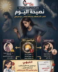 ☀️ التعب المستمر، آلام العظام، أو تساقط الشعر مو دائماً بسبب الإرهاق ا...