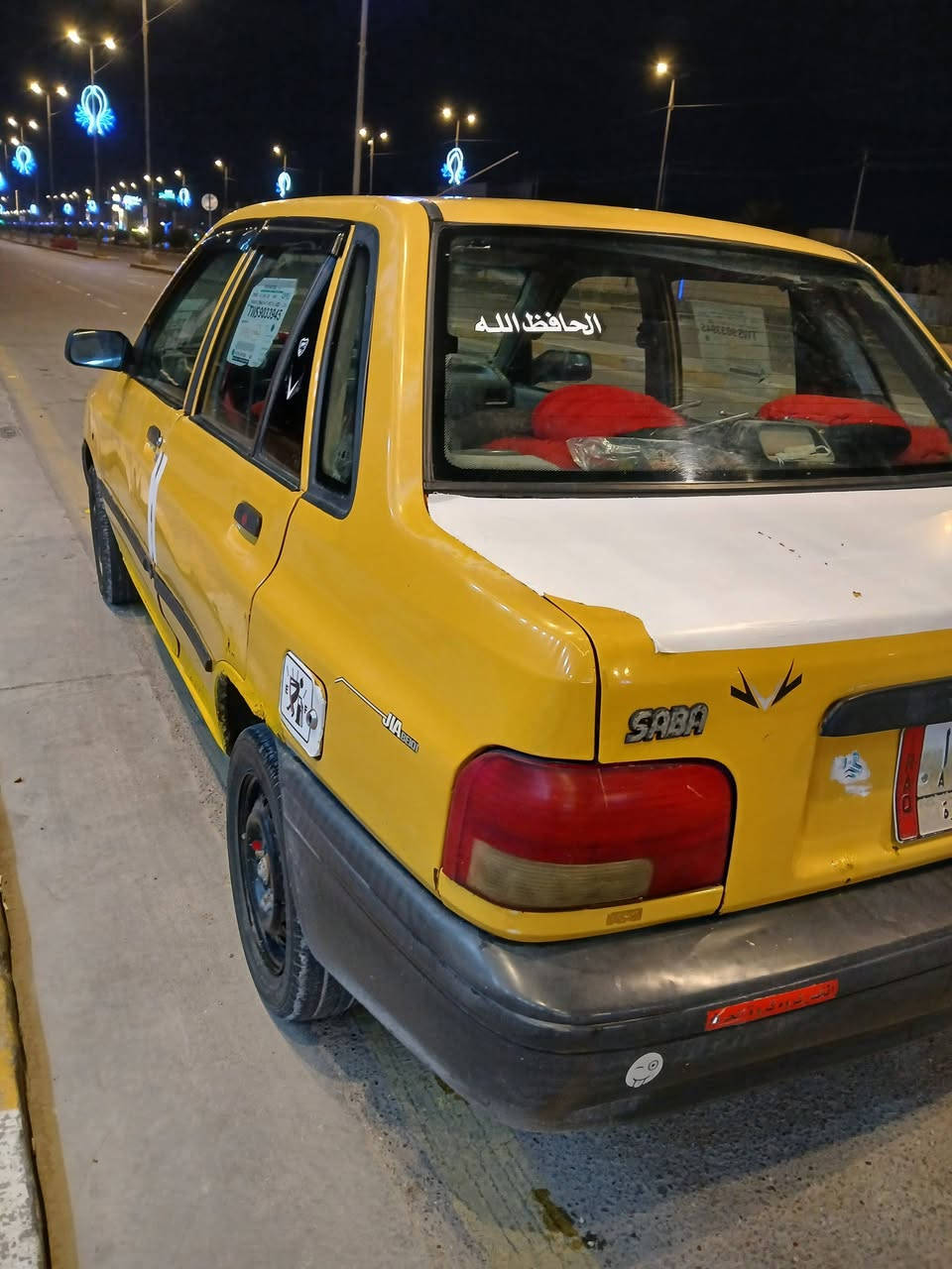 سلام عليكم سايبا لبيع 2011 رقم نجف مكنيه وكير مكفولات هيئه عليها ٤٠٠وغرامات ١٠٠ مكان كربلاء السعر 17وبيه مجال رقم ***********
