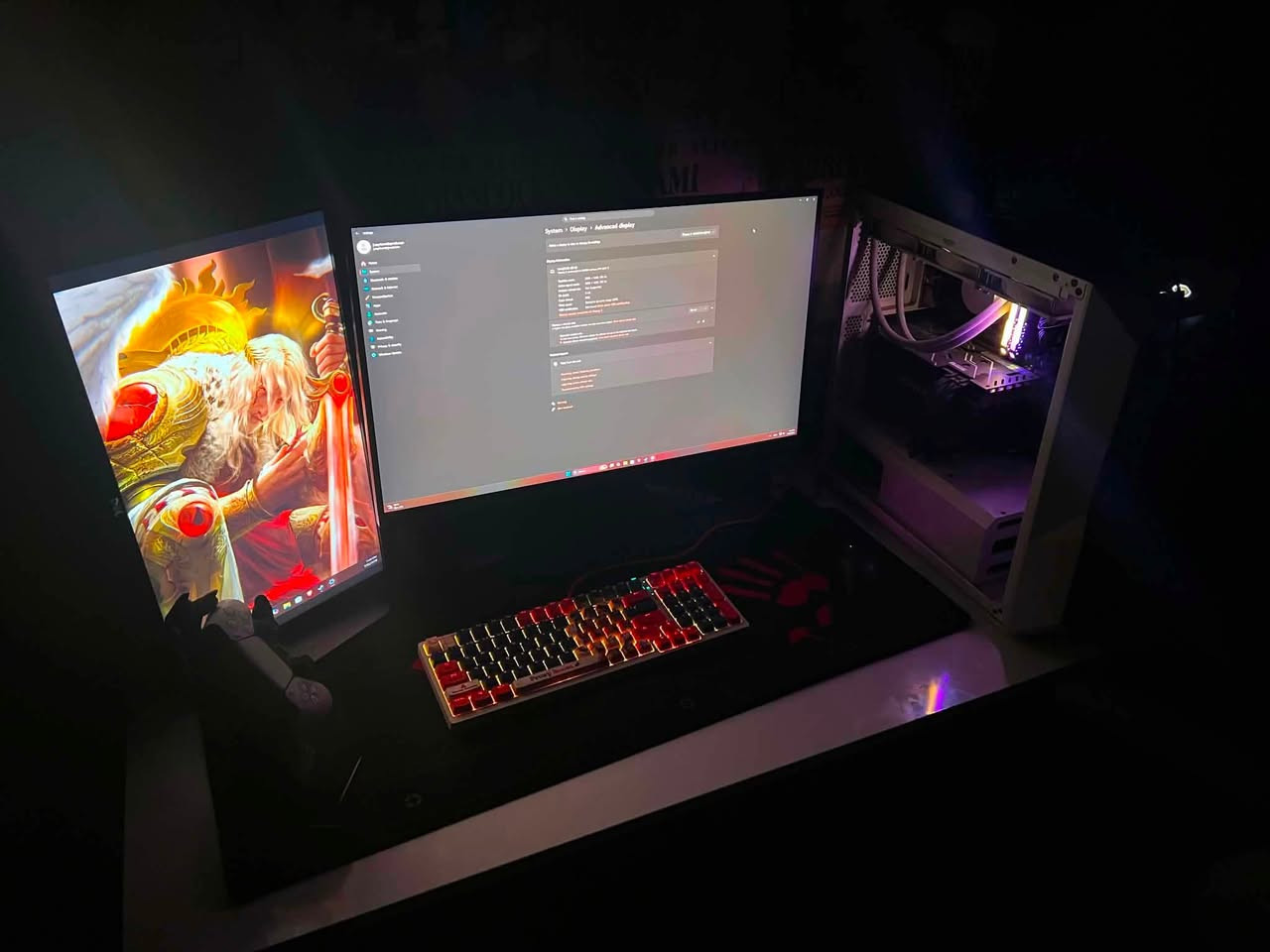 فقط الكيس للبيع 
المواصفات :amd ryzen 7 5700 x3d
كارت الشاشة 3070 ti كالاكس 8 گيكا 
الرامات 2*16 3600 mhz   كورسير فينجينس
CL 18 
المذر بورد MSI MPG X570 gaming plus 
الهاردات سامسونج nvme 980 pro 512 
2 تيرا ssd 
512 و1 تيرا twin moss
الكيس كولر ماستر 
والتبريد المائي كولر ماستر 360 
والبور سبلاي G700 gold كولر ماستر  
والعجين متبدل جديد ووندوز اصلي مفعل 
والكيس مثل مشوف الجامة ضايعة 
بغداد فقط 
السعر مليونين قفل 
***********
