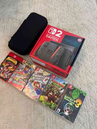 Nintendo Swithch 2 للبيع كافة ملحقاتة وياه + جنطة  يجي وياه 5 العاب   ...