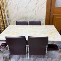 ميز طعام • ميز مرمر • طاولة طعام • طاولة مرمر • طقم طعام ٦ نفر • ميز ا...