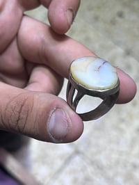 محبس فضة • عقيق أبيض
