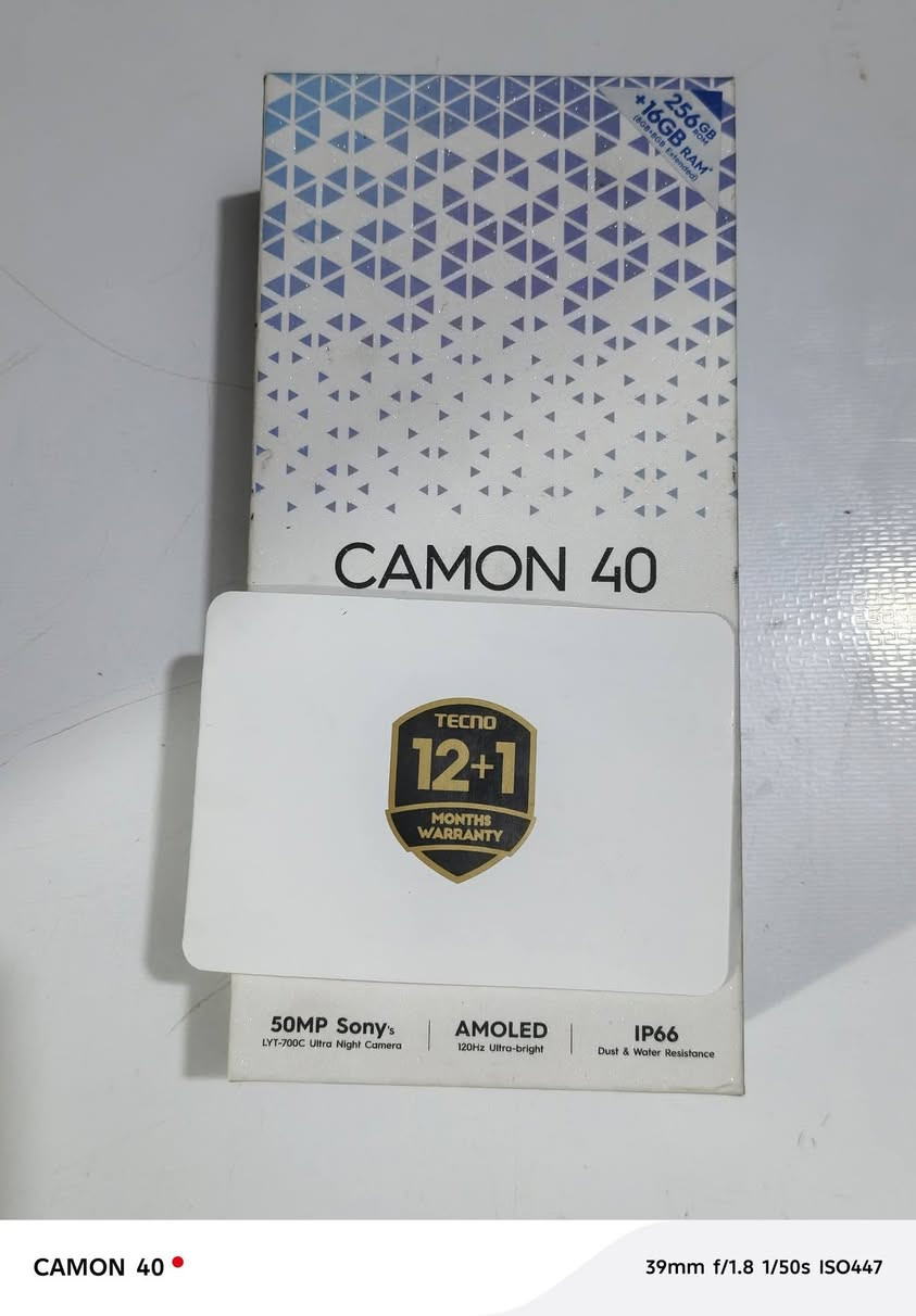 TECNO CAMON 40
ستخدام كلش قليل 
نظافة كدام عينك 
غراض كاملة ✅
ذاكرة 256
عشوائيةGB+8
#بيع_ويرهم_مراوس
***********
