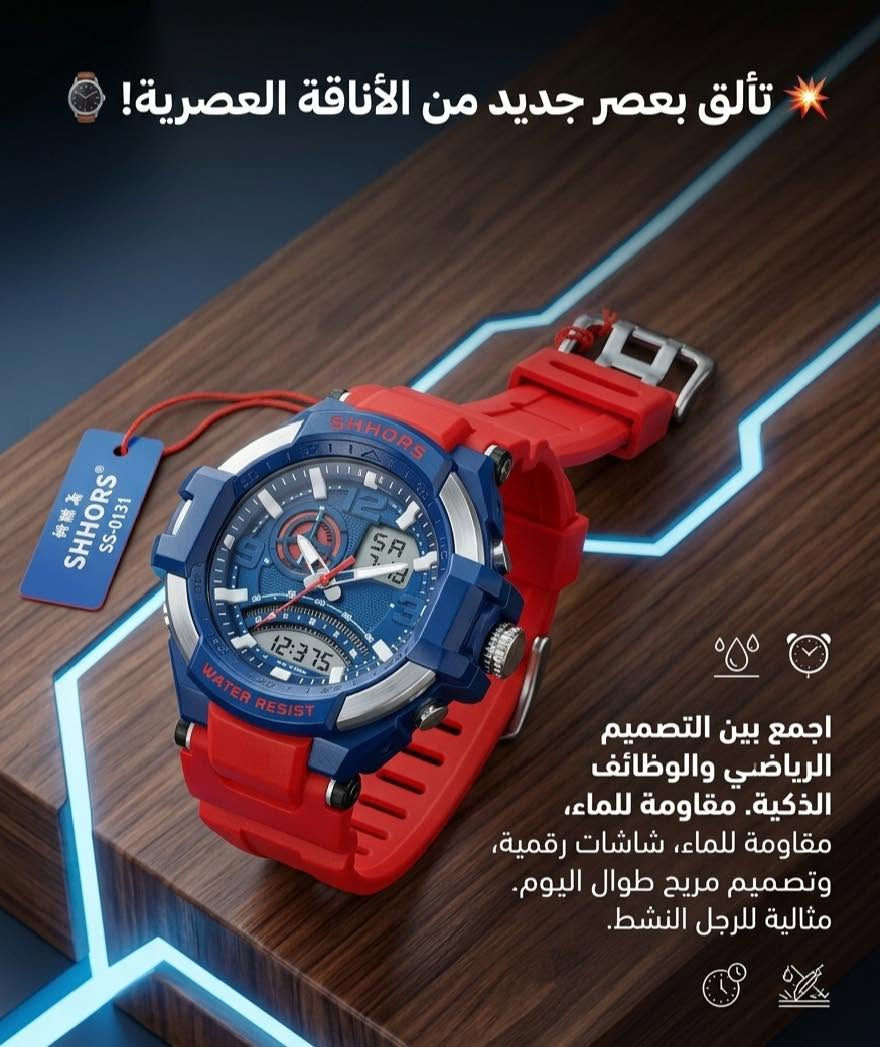 ساعة إلكترونية دبل تايم بتصميم عصري وجذاب 😍⌚✅
ضد الماء💧✅
شاشة واضحة ومظهر رياضي مميز😍✅
🎯 مناسبة للاستخدام اليومي😍✅

سعر القطعة 4000دينار💰✅
سعر الدرزن 48000دينار📦✅

موديل مطلوب وسعر مناسب للبيجات وأصحاب المحلات🧳✅

يوجد توصيل لكافة محافظات العراق
للتواصل م
***********
