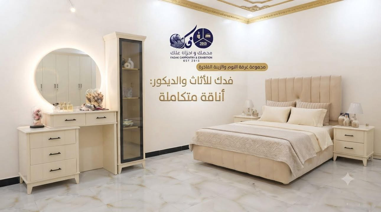 موديل (47) .. 

الأناقة والترتيب لغرفتك

جديدنا في معرض ونجارة فدك، 

غرفة نوم بتصميم عملي ومريح يجمع بين الترتيب والفخامة.
محتويات الغرفة:

 السرير: بتصميم مبطن مريح وعصري.
 الكنتور: خزانة كبيرة وواسعة تكفي لكل احتياجاتك (تقسيمات داخلية مرتبة).
 ميز المرايا: تصميم عصري مع مرآة دائرية وإضاءة مدمجة.

ملاحظات:
 التنفيذ يتم بدقة عالية وحسب القياسات اللي تناسب غرفتكم.
 نشتغل حسب الطلب وبأجود المواد.

💳 نظام التقسيط:
يتوفر لدينا نظام أقساط خاص للموظفين والمتقاعدين (حاملي بطاقة كي كارد وماستر كارد - مصرف الرافدين).
📍 العنوان: الديوانية - الحمزة الشرقي - فلكة الجبور.
📞 للحجز والاستفسار: ***********
معرض ونجارة فدك - تصميم وتنفيذ حسب الطلب.

 #وتنفيذ #العنوان_الديوانية_قضاء_الحمزة_الشرقي_فلكه_الجبور_مجاور_حسينية_الزهراء #المحافظات #ماستر_كارد #غرف_نوم #سرير_ماليزي #فخر_النجارة_العراقية #معرض_ونجارة_فدك #موديل_رقم #مجاني #تفاصيل_الجودة #لجميع #غرف_نوم_عراقية_بتصاميم_تركية_وعراقية، #مكاتب_إدارية #موظفي_الدولة #أثاث_مكتبي #ديكور_مكاتب
