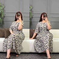 👗فستان نسائي مشجر خرطة صفح وجيوب   🧵الخامه للن زيتي الاصلي فول ليگرا 💯...