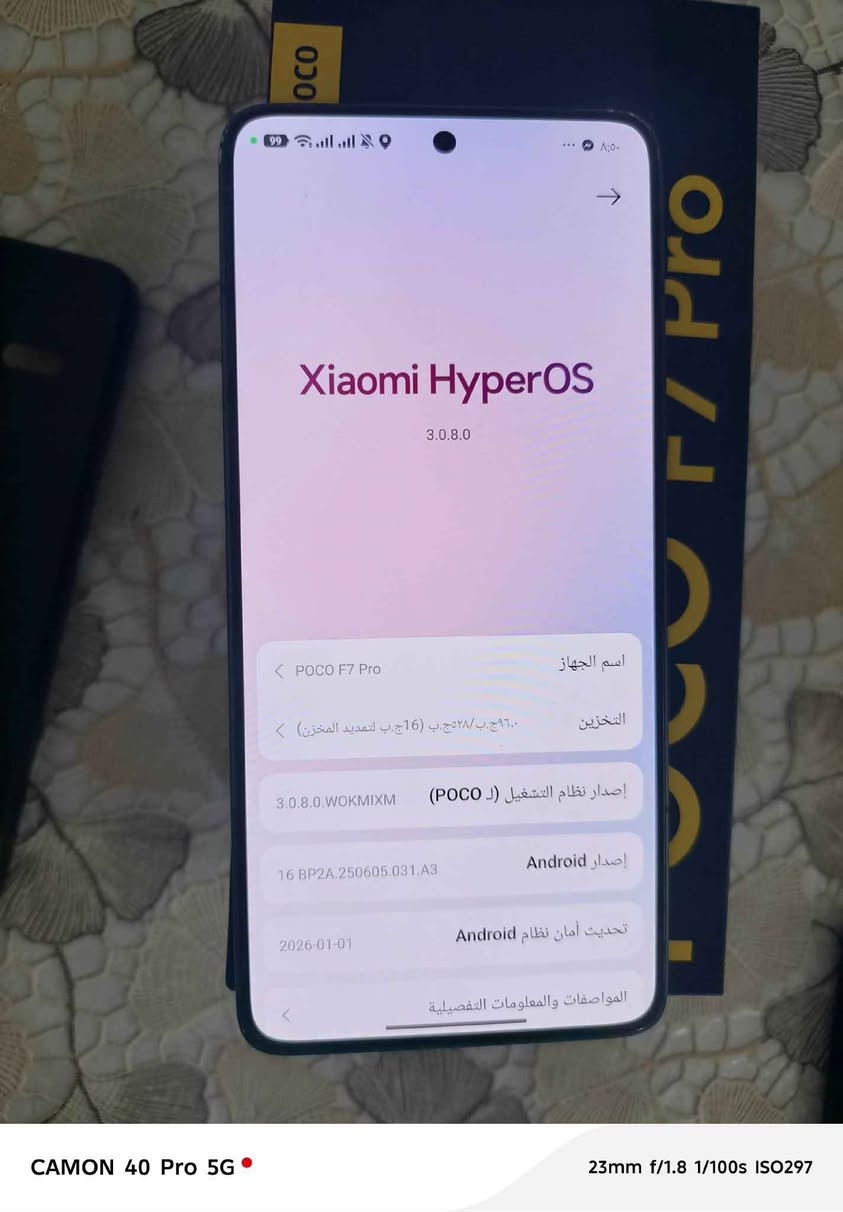 بوكو f7pro الغني عن التعريف جهاز فلاكشب كلر مفول مواصفات يجي إصدار اندرويد 16 
الذاكرة 512 الرام12+12
بطارية 6000 شحن90w
معالج فلاكشب سناب دراغون 8gen3ببجي120فول
شاشة اموليد دقة2k+
الجهاز غراضه كاملة بطاريتة100مشحون78مرة  مكاني بغداد العامرية للاستفسار الإتصال وتساب *********** بغداد, العراق
