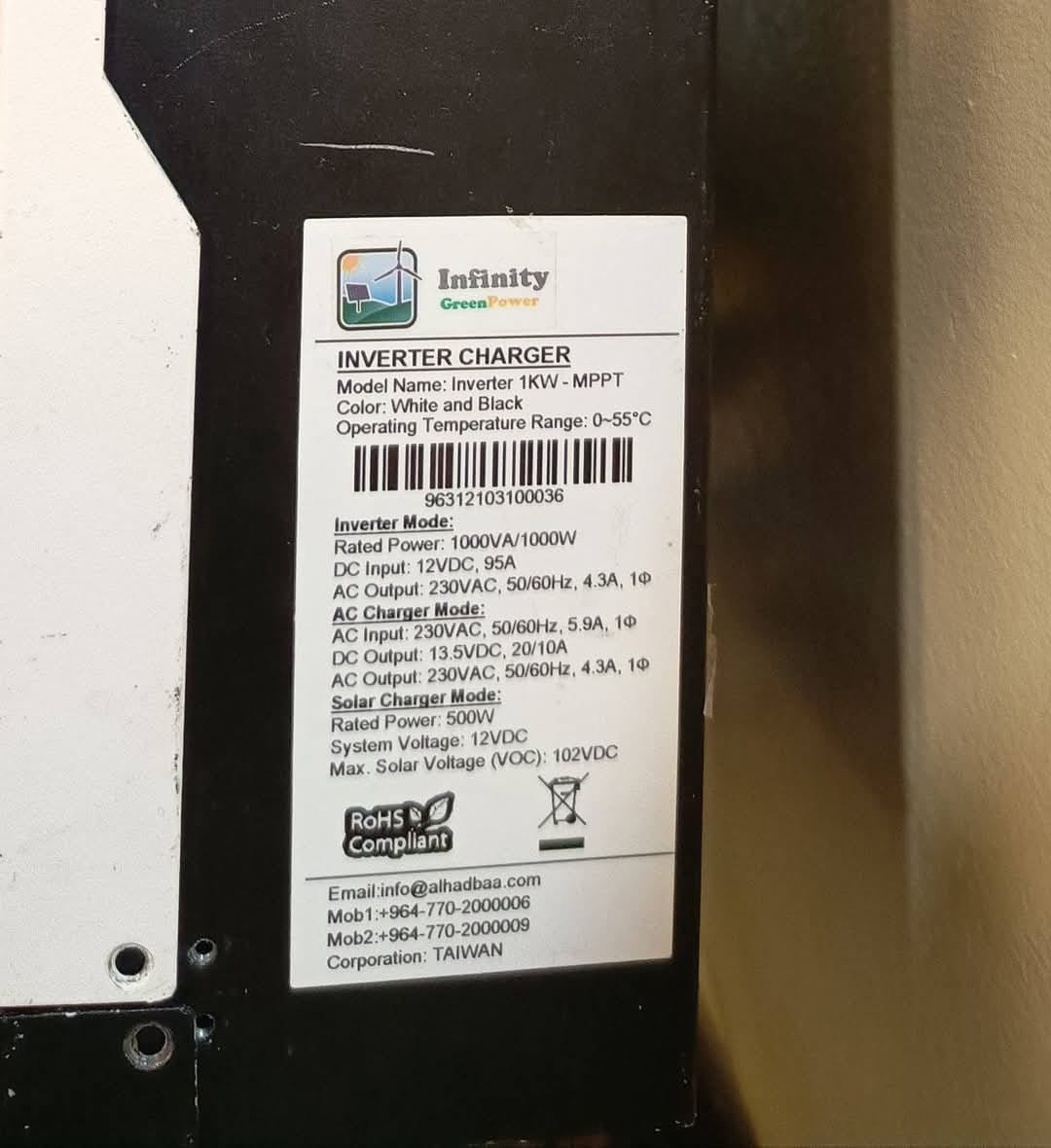 انفيرتر طاقة شمسية
1kv يعني 4.5 امبير شغال ويعمل بصورة جيدة تفاصيل داخل صور


**إذا كنت صاحب هذا الإعلان وتريد حذفه لأي سبب، رجاءا أرسل رسالة إلى الدعم الفني**