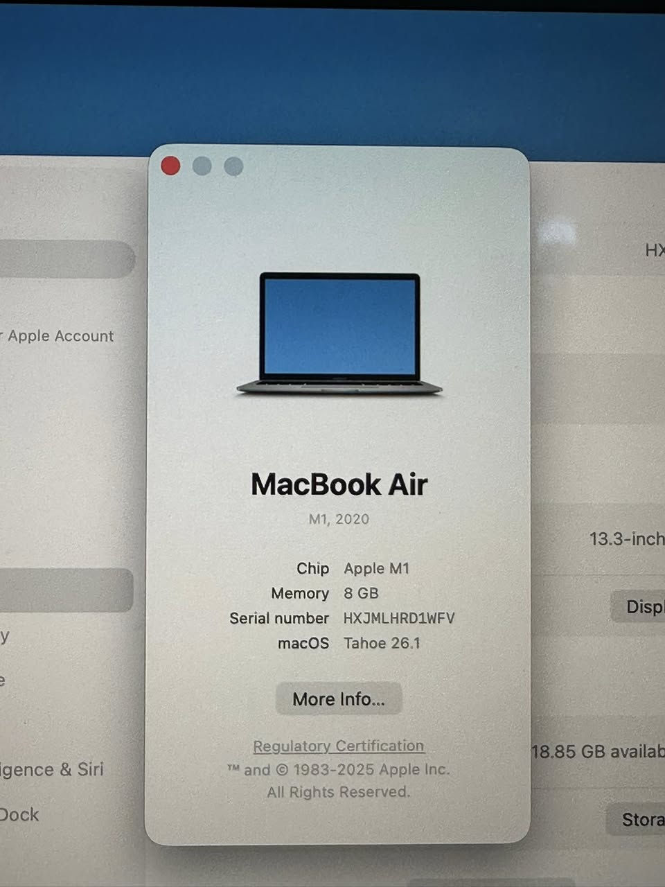 سلام عليكم
Mac book Air
M1
Ram8
256
الابتوب نضافة 100%
كارتونة وكامل الملحقات 
دورات الشحن 68
بعدها بلضمان 
السعر 700الف 
بغداد المنصور 
***********
