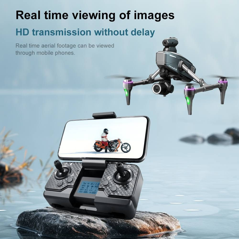 طائرة درون قابلة للطي من فئة V196 / V196 Pro مزودة بكاميرا ونقل صورة مباشر إلى الهاتف.
المواصفات الظاهرة
الأبعاد عند الفتح: حوالي 30 × 30 × 26 سم.
كاميرا أمامية: لتصوير الفيديو والصور الجوية.
نقل صورة مباشر (FPV): مشاهدة ما تلتقطه الكاميرا على الهاتف لحظياً.
ريموت تحكم مع حامل للهاتف.
تصميم قابل للطي لسهولة النقل والتخزين.
إضاءة LED على الأذرع للمساعدة في تحديد الاتجاه أثناء الطيران.
حقيبة حمل مرفقة مع الطائرة.
الفئة العمرية الموصى بها: +14 سنة (كما يظهر على العلبة).
المميزات الشائعة لهذه الفئة
✅ الإقلاع والهبوط بضغطة واحدة.
✅ المحافظة على الارتفاع تلقائياً.
✅ التحكم عبر الهاتف أو جهاز التحكم.
✅ تصوير جوي للمبتدئين.
✅ قابلة للطي وسهلة الحمل.
محتويات العلبة المتوقعة
الطائرة الدرون.
جهاز التحكم.
بطارية أو أكثر (حسب النسخة).
شاحن USB.
مراوح احتياطية.
حقيبة حمل.
دليل الاستخدام.
طائرة درون قابلة للطي من فئة V196 / V196 Pro مزودة بكاميرا ونقل صورة مباشر إلى الهاتف.


**إذا كنت صاحب هذا الإعلان وتريد حذفه لأي سبب، رجاءا أرسل رسالة إلى الدعم الفني**