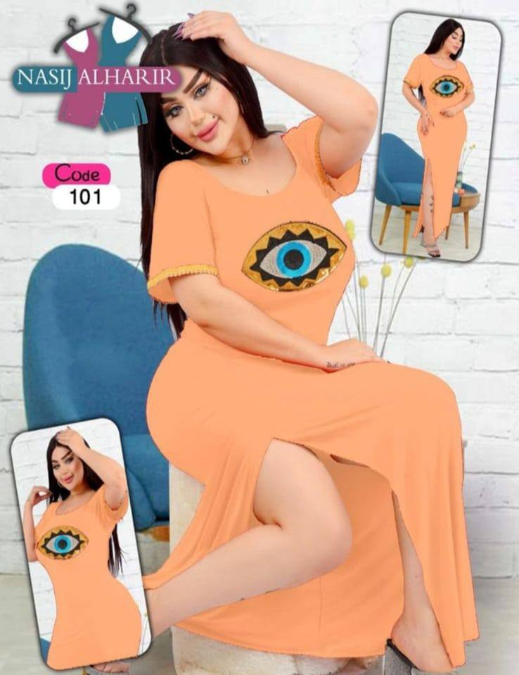 لـ موسم الصيف او للنوم 
دشداشه نسائيه تركي خامتها تجنن مريحه بالبس 
سعرها 9 الف الرقم ***********
