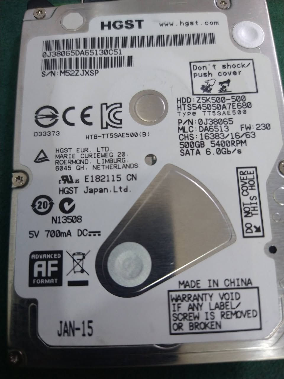 هارد hdd 500G
اصلي توشيبا 
سعر البيع 20 الف 
متوفر توصيل


**إذا كنت صاحب هذا الإعلان وتريد حذفه لأي سبب، رجاءا أرسل رسالة إلى الدعم الفني**