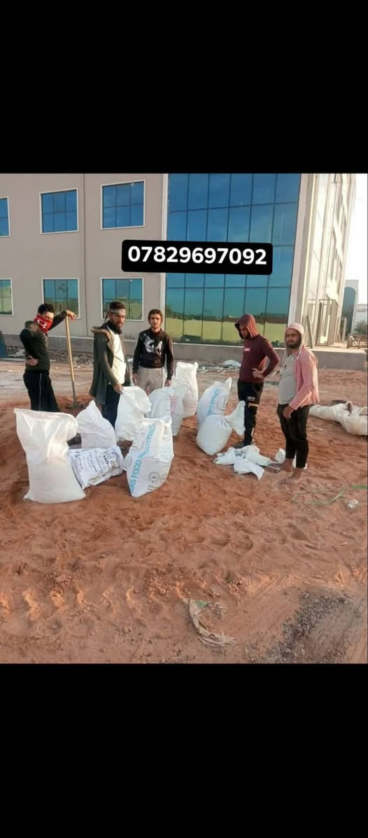 سلام عليكم  / يوجد كادر عمل جاهز/ تصعيد مواد/ تنضيف بيوت/ تفليش/ تكشيط/ حدائق/ دفن نهري  / شقلنه ليل ونهاتنضيفر   /ومعداتنه جاهز/ ماعليك بس تصال على رقم  /  ***********
