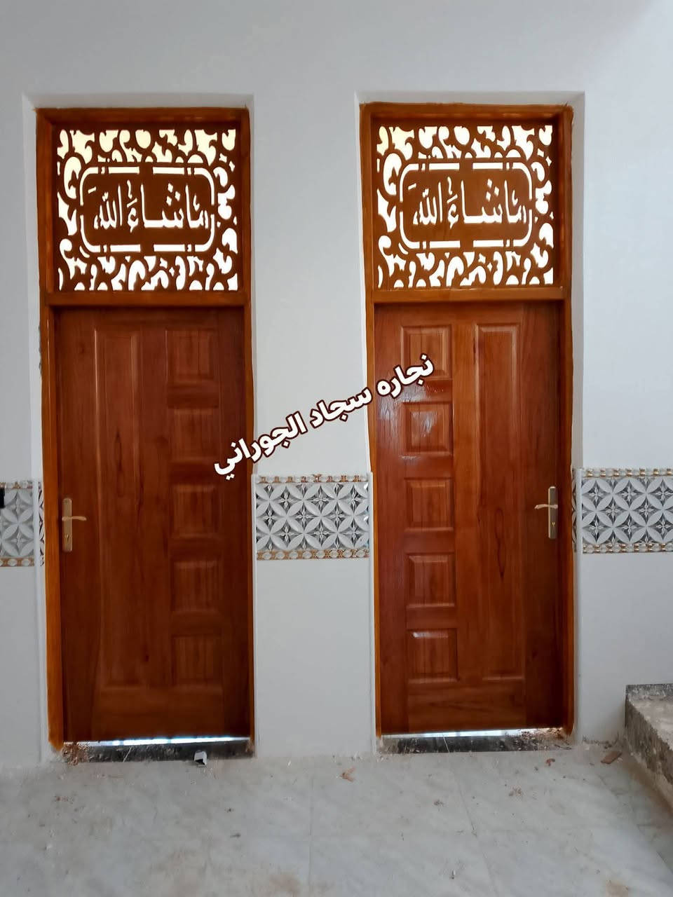 اللهم صلِ على محمد والِ محمد  
على بركة الله يتوفر لدينا باب خشب صاج 
نوعيات مختلفه ونقاشات مختلفه واسعار حلوه ونشالله ينال اعجابكم 
***العنوان كوت الشهداء قرب حي الصناعي الجديد مقابيل حسينية الإمام  الباقر (ع)
للتواصل والاستفسار الاتصال على رقم التالي//***********//《نجارة سجاد الجوراني》
//ترحب بكم //
