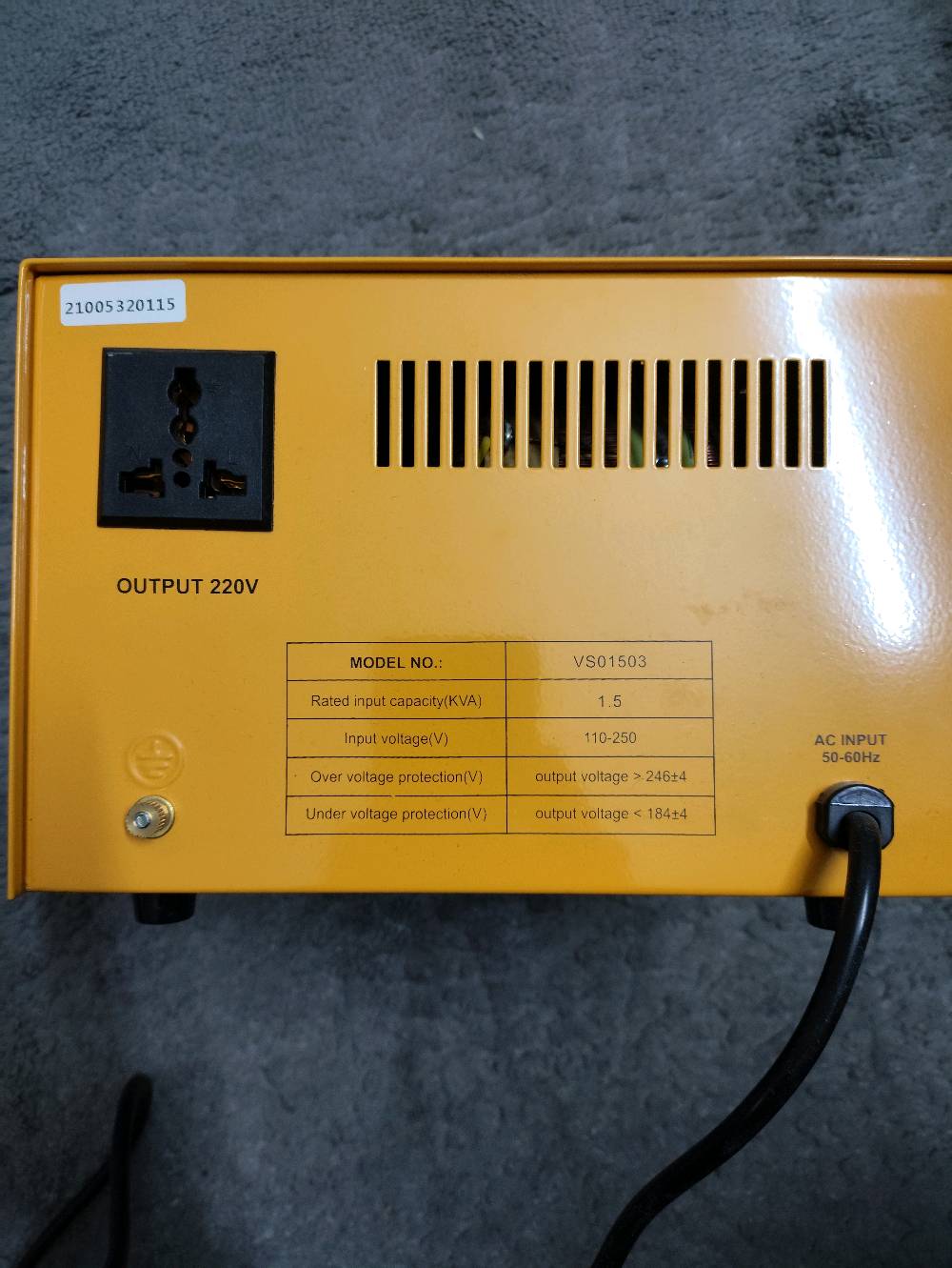 منظم فولتيه انجيكو 1.5 KV

منظم شغال و من شركه معروفه ما بي اي مشاكل يتحمل تشغيل جهاز مثل تلفزيون او ثلاجه
او يفيد للحاسبه و ال ups حسب احتياجك 

استعمال قليل 3 اشهر دا ابيعه لان ما محتاجه بعد 

السعر 65 و اي استفسار تفضل خاص على الواتساب ارجو عدم الاتصال 

مكاني بغداد حي تونس