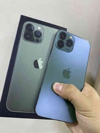 للبيع ايفون 13 برو ماكس ذاكرة 256 بطارية 82 لون زيتوني مبدل ضهر بلليزر...
