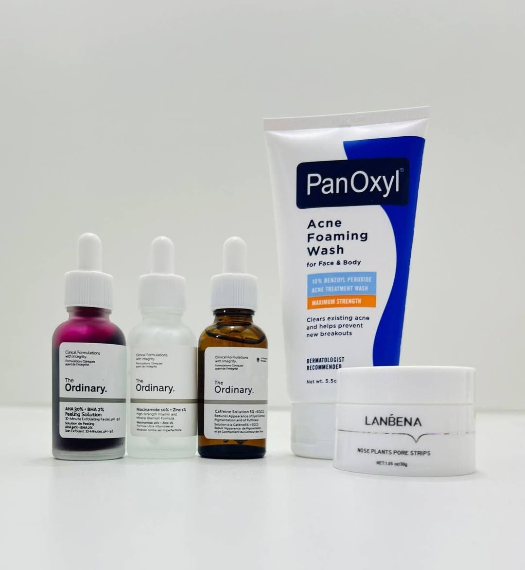 اقوى عرض  للبشرة 3 في 1
وداعا للرؤوس السوداء  وداعا لحب الشباب  
مع بكج العناية بالبشرة 

البكج يتكون من :_ عرض  لفتره  محدوده 
سيروم نيسانميد لعلاج المسامات واثار الحبوب 
سيروم تقشير باحماض الفواكه 
سيروم الكافيين لعلاج الهالات السوداء والتجاعيد  وانتفاخ 

ماسك لانبينا  قولي وداعا للرؤوس السوداء  قناع مزيل للرؤوس السوداء وتنظيف  المسام وتقشير   لجميع انواع البشرة  
يعدل افراز الدهون ويساعد على تقليص  حجم المسام 

غسول بانوكسيل 
لحب الشباب يستخدم  لقتل  البكتريا يزيل حب الشباب  ويمنع ظهور الحبوب بالمستقبل 

🎀 الجمال مو بس شكل، هو اهتمام 🎀
#عناية_يومية #جمال_طبيعي #منتجات_عناية #روتين_العناية #عناية_بالبشرة #عناية_بالشعر #اكسبلور


**إذا كنت صاحب هذا الإعلان وتريد حذفه لأي سبب، رجاءا أرسل رسالة إلى الدعم الفني**