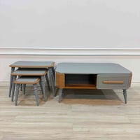 سيت طبله ٣+١ • خشب • ١٠٠×٦٠×٤٠