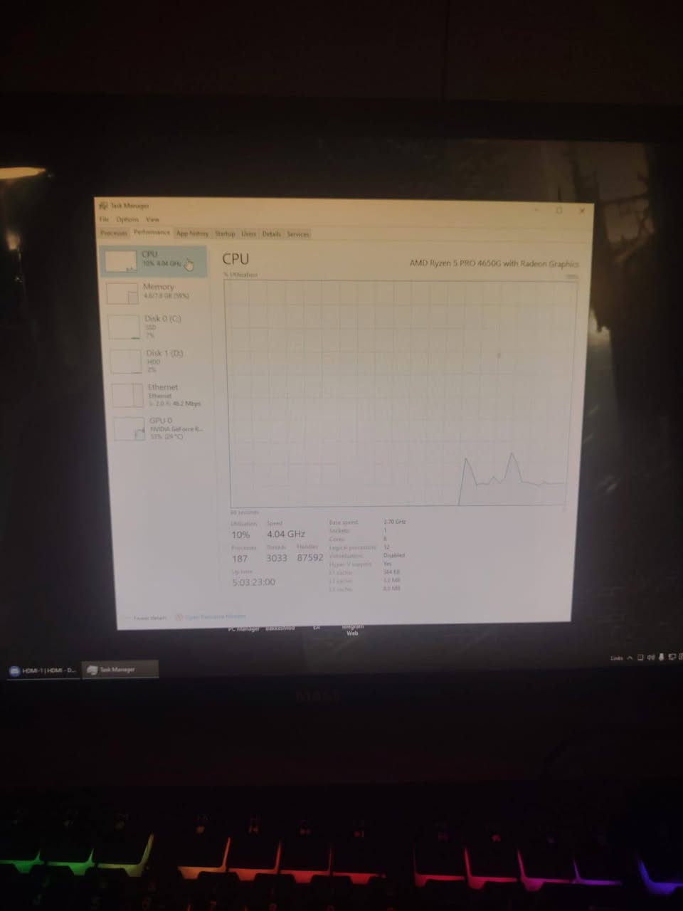 السلام عليكم 
حاسبة للبيع 

المواصفات 

المعالج: Ryzen 5 4650g pro 

الكرت شاشه:rtx 2060 6gb zotac نظيف 

الرامات:16gb xpG تبريد مائي بل رامات سرعته 3600MZ
2x8 (بل صوره موضحه بس قطعه وحده والثايه موجوده) 

البورد:b450 اسوس سلوتين رام 

البورسبلاي:750w برونز 

المبرد:هوائي من ديب كوول 

هاردات: 128ssd
512 hdd
حاسبه نظيفه وكامله يعني شكل والعب 

السعر:650 قفل قفل لاتدخل وتعامل بس 
رقمي الاول:***********
رقمي الثاني:***********
بيع فقط بدون مراوس 

ادمن🌹
