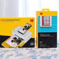 طابعة صور ملونة كوداك + 80 صورة  Kodak instant dock printer 4"×6" كل ش...
