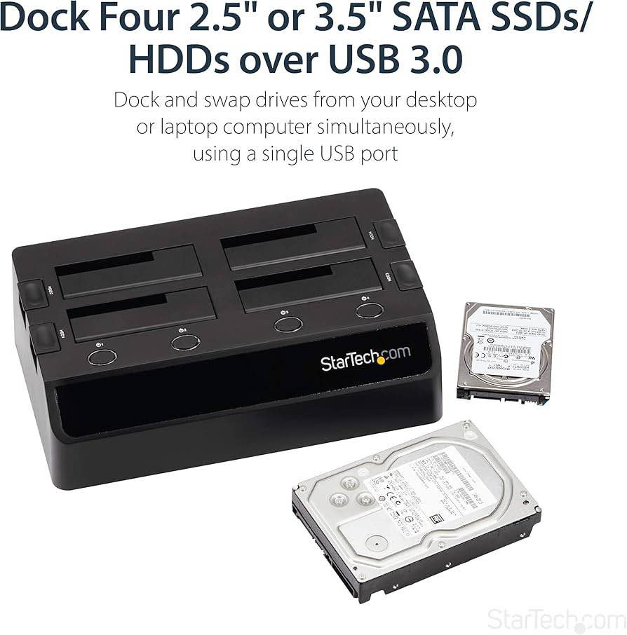 StarTech.com 4-Bay USB 3.0 to SATA Hard Drive Docking Station, USB Hard Drive Dock, External 2.53.5 SATA III (6Gbps) SSDHDD Docking Station, Hot-Swappable Hard Drive Bay - Dual 40mm Fans, Top-Loading - storage enclosure أربيل, العراق


**إذا كنت صاحب هذا الإعلان وتريد حذفه لأي سبب، رجاءا أرسل رسالة إلى الدعم الفني**