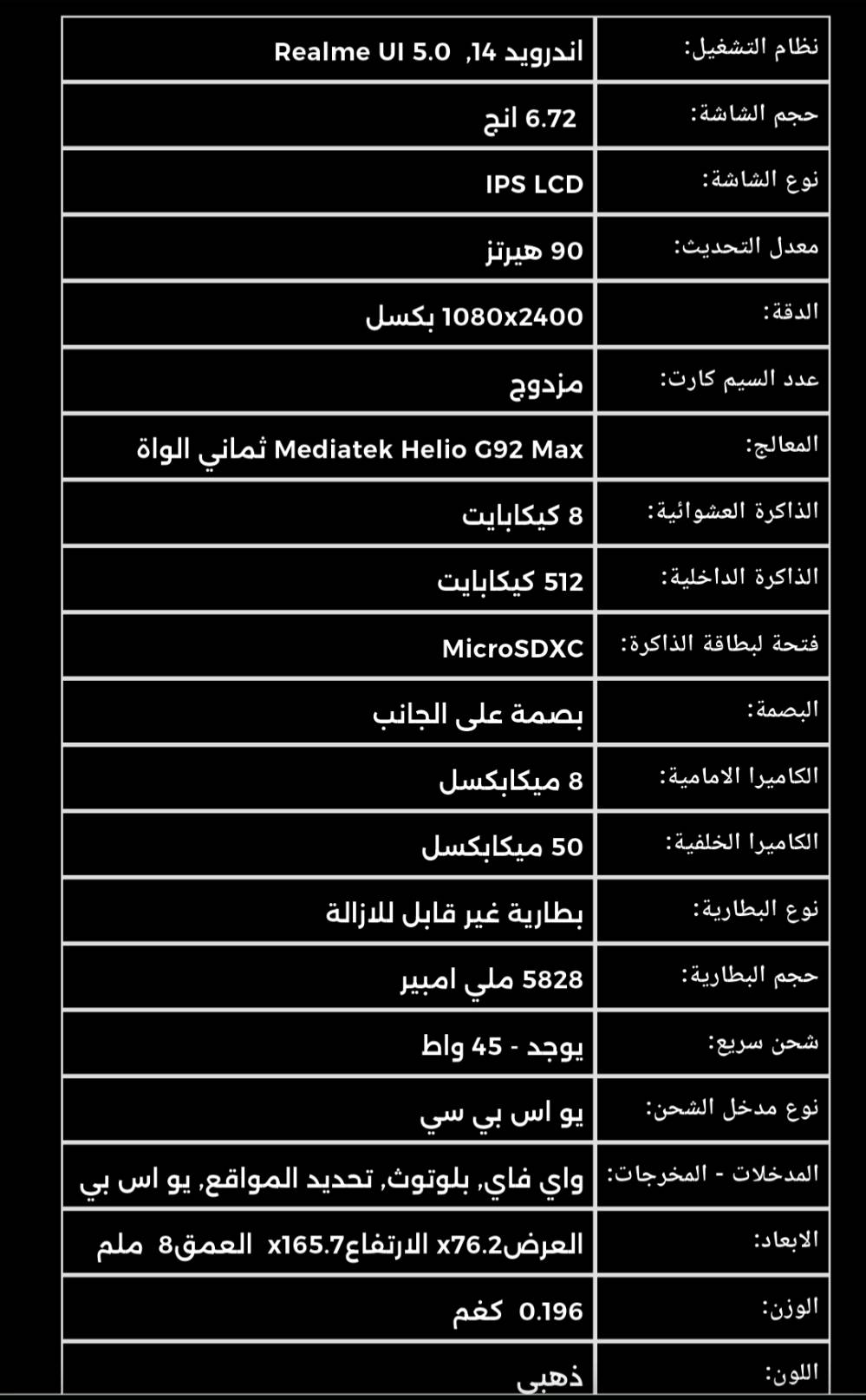 ريلمي C75 سعره جوه السوك وجديد 