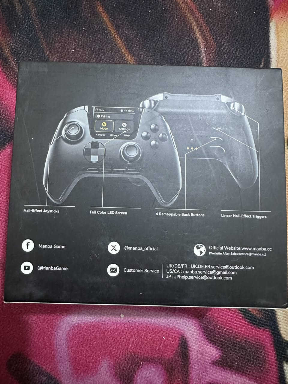 ⸻

🔥 للبيع جويستك ألعاب احترافي Manba One 🔥

جويستك ألعاب مميز من شركة Manba بتصميم عصري وإضاءة RGB جميلة، مناسب لمحبي الألعاب ويعطي تحكم دقيق وسلس أثناء اللعب.

🎮 المميزات:
 • شاشة صغيرة مدمجة للتحكم بالإعدادات
 • إضاءة RGB جانبية جذابة
 • يد تحكم مريحة للعب الطويل
 • يدعم Android / PC وأجهزة متعددة
 • استجابة سريعة ودقة عالية بالتحكم
 • بطارية قابلة للشحن

📦 الحالة: شبه جديد / نظيف ويعمل بكفاءة


**إذا كنت صاحب هذا الإعلان وتريد حذفه لأي سبب، رجاءا أرسل رسالة إلى الدعم الفني**