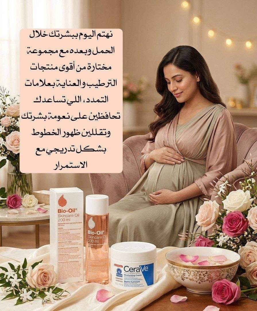 ✨ عرض خاص لخطوط الحمل وعناية البشرة ✨
نهتم اليوم ببشرتك خلال الحمل وبعده مع مجموعة مختارة من أقوى منتجات الترطيب والعناية بعلامات التمدد، اللي تساعدك تحافظين على نعومة بشرتك وتقللين ظهور الخطوط بشكل تدريجي مع الاستمرار 💫

💧 زيت Bio-Oil  زيت عالمي مشهور في العناية بالبشرة وعلامات التمدد زيت متخصص للعناية بالبشرة يساعد على تحسين مظهر الندبات، آثار الحبوب، الخطوط والتشققات ويعطي ترطيب عميق ونعومة ملحوظة للبشرة. يحتوي على مكونات مغذية مثل فيتامين E والزيوت الطبيعية اللي تساعد على توحيد لون البشرة وتحسين مرونتها ✨

💙 مرطب سيرافي (CeraVe 
مرطب طبي غني بالسيراميدات وحمض الهيالورونيك، يساعد على ترميم حاجز البشرة وحبس الرطوبة داخل الجلد 🌿
مناسب للبشرة الجافة والحساسة والدهنية، ويخلي البشرة ناعمة، رطبة ومرتاحة طول اليوم بدون عطور أو

منشأ المنتجات: 
زيت بايو اويل 🇿🇦 جنوب أفريقيا💯
مرطب سيرافي 🇺🇸 أمريكي 💯

سعر العرض 18 الف
🚘يوجد خدمة توصيل لجميع محافظات العراق ٤ الاف🚘 أربيل, العراق


**إذا كنت صاحب هذا الإعلان وتريد حذفه لأي سبب، رجاءا أرسل رسالة إلى الدعم الفني**