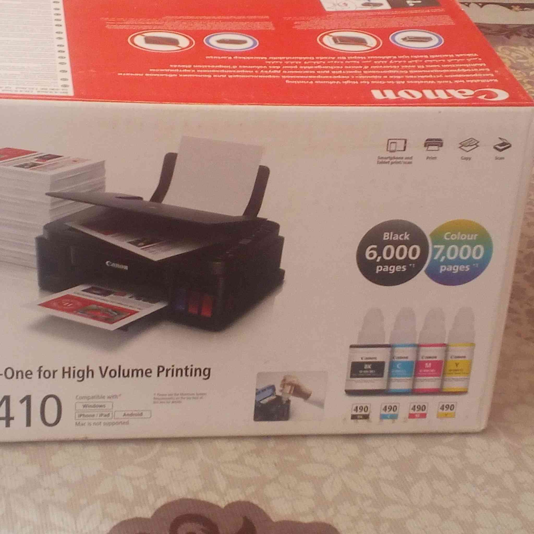 للبيع طابعة كانون 3410 اصليه ماصارله بس اسبوع عدي السعر 150 الف وبيهه مجال الشراي يخابرني ***********
