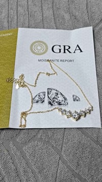 قلادة فضة • مطلي ذهب • ٧ موزنايت