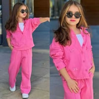 سوت بناتي 3 قطع  قياسات محير من 5/6سنوات الى 13/14 الوان الصيف وجمال ا...