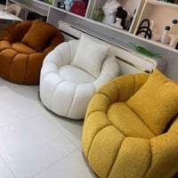 كرسي وطابوريه • قماش خاولي • ضمان ٥ سنوات