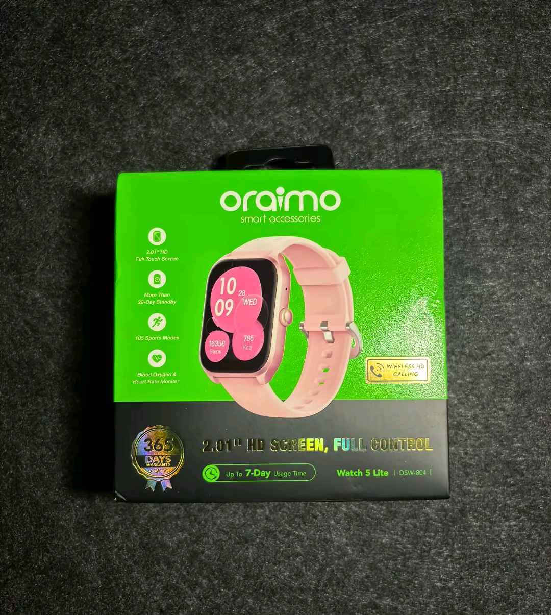 ساعة smart watch 5 lite من oraimo 
شاشة 2.01 بوصة ملونة ( 240×280 ) تعمل باللمس مع زجاج مقوى 🔥👊
مكالمات بلوتوث لأجراء واستقبال المكالمات الهاتفية 📱
مراقبة دقيقة لمعدل ضربات القلب ونسبة الاوكسجين بالدم 🩻
مقاومة للماء IP68 تتحمل عمق 1.5 متر داخل الماء لمدة 30 دقيقة 🔥🔥 
شحن سريع بطارية بسعة 300 ملي امبير 🔋
تطبيق oraimo health لمراقبة حالتك الصحية 
عد الخطوات ومراقبة انواع التمارين الرياضية 
تبقى بالشحنة الواحدة 7 ايام بالاستخدام العادي
متوفر توصيل لجميع المحافظات وضمان سنة من عين الفهد 🔥 بغداد, العراق


**إذا كنت صاحب هذا الإعلان وتريد حذفه لأي سبب، رجاءا أرسل رسالة إلى الدعم الفني**