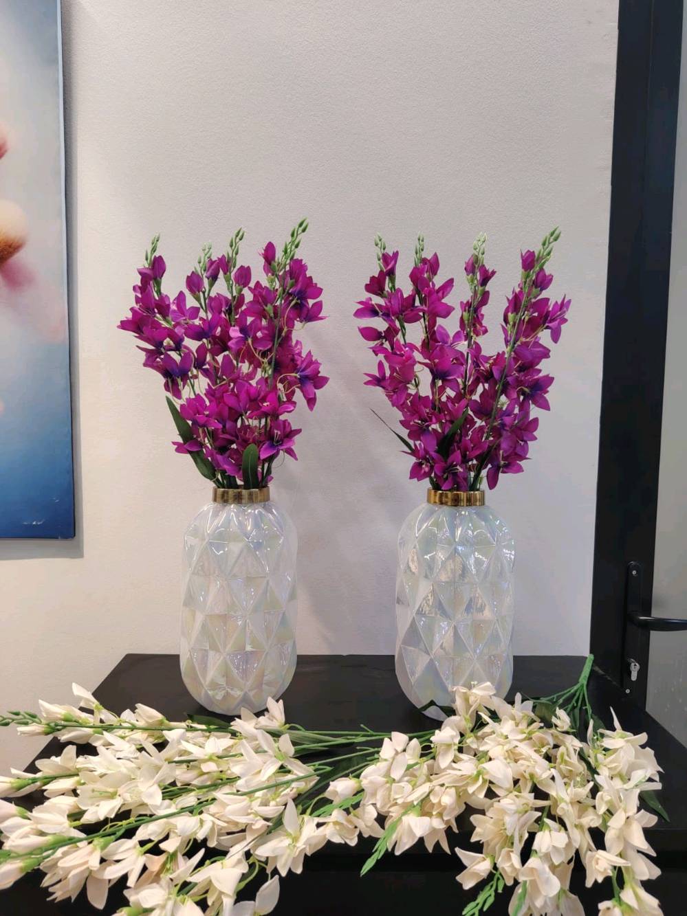 زهور صناعيه السندانه زجاج 