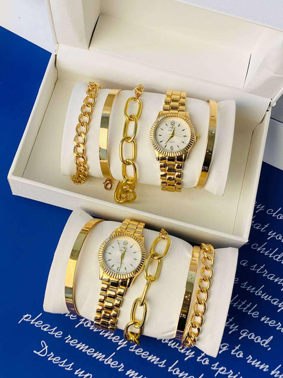 ✨ جديدنا مميز 💋
♥️سيت أكسسوار مُتكامل♥️

بوكس 🎁 سيت ساعة نسائي، اللون ذهبي يحتوي على 
ساعة * و سوارات عدد 4  *
طلاء ثابت 💯🔥
بوكس نسائي نازك ♥️
مع علبه خاصه ومميزة 🔥

مميزات البكج؛ 
✅ماكنة ياباني
✅طلاء ثابت
✅ضد الماء
✅ضد الخدش 

- لطلب والأستفسار التواصل دايرگت 
- يوجد توصيل لجميع المحافظات 🇮🇶

#اكسسوارات #ساعات #مون_بيوتي


**إذا كنت صاحب هذا الإعلان وتريد حذفه لأي سبب، رجاءا أرسل رسالة إلى الدعم الفني**