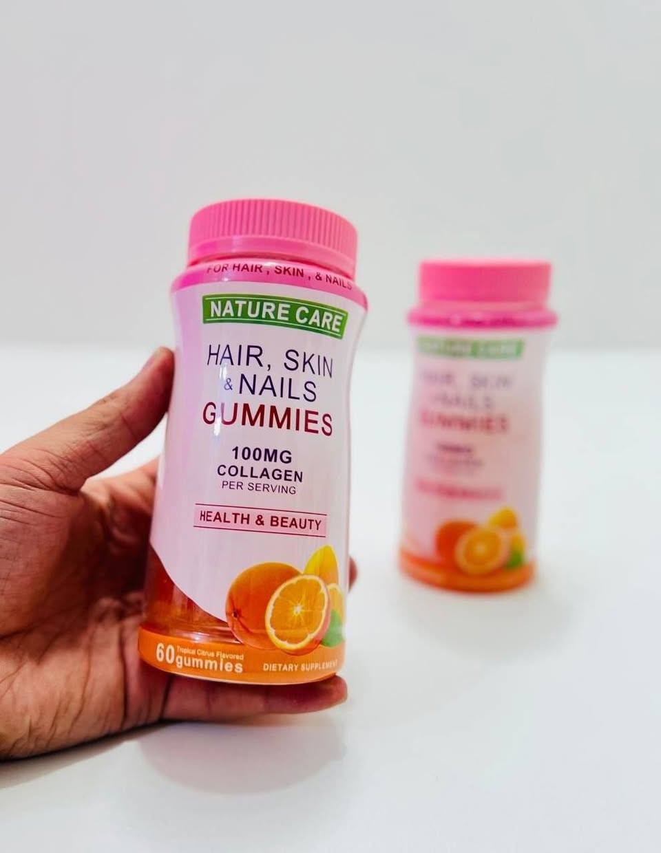 جمالج بضغطة وحدة! ✨
فيتامينات  جلاتين🍬
دللي نفسج مع فيتامينات Nature Care (جلاتين مو حبوب) - الطعم يجنن والنتائج خيالية!
💖 المجموعة تشمل:
📍 Multi-Vitamin: فيتامينات يومية مع 50mg كولاجين للصحة والنشاط. 🍇
📍 Hair, Skin & Nails: تركيز 100mg كولاجين لشعر قوي وبشرة نضرة. 🍊🍓
ليش Nature Care؟
✅ طعم فواكه طبيعي.
✅ امتصاص سريع وفعالية مضمونة.
✅ خفيف على المعدة.

> ﹏﹏﹏﹏﹏﹏ 𓍢ִ໋ 🫧 ✧ 🦢 𓍢ִ໋ 🪞 ﹏﹏﹏﹏﹏﹏
> 𓍢ִ໋🌷‌֒ ✧˚ ༘ ⋆｡˚ ☁️
السعر خاص 
#عناية #جمال #كولاجين #فيتامينات #العراق #بشرة #نضارة ✨


**إذا كنت صاحب هذا الإعلان وتريد حذفه لأي سبب، رجاءا أرسل رسالة إلى الدعم الفني**