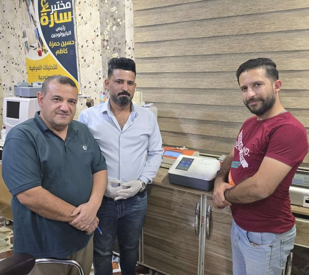 جانب من أعمال تنصيب جهاز / On Call MultiPro System في محافظة بابل بالتنسيق مع وكيلنا في محافظة بابل مكتب عصام العلمي.
جهاز / On Call MultiPro System / من شركة ACON الأمريكية وكالة حصرية لدى مكتب وادي النهرين العلمي 
✔️فحص السكر التراكمي HbA1c
✔️ فحص وظائف الكلى ACR
✔️ فحص الالتهابات CRP
 تقنية Immunoturbidimetry المتطورة
⚡ نتائج دقيقة خلال اقل 6 دقائق
شاشة ملونة سهلة الاستخدام تشغيل بسيط 
إمكانية خزن الشرائط بدرجة حرارة الغرفة 
طابعة داخلية 
عينات صغيرة… دقة عالية
ذاكرة 5500 فحص تخزين سجل لعينات المرضى
نتائج موثوقة دقيقة جدا مقارنة مع احدث الأجهزة العالمية جهاز C111 شركة روش الألمانية / Bio Rad 
📞للحجز والاستفسار: ***********
