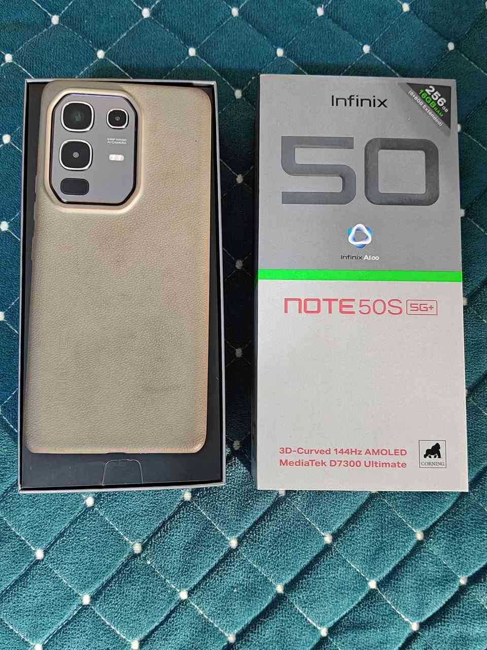 انفنكس نوت 50s ذاكرة 256
رام8+8 معالج دايمن ستي 7300الترا
بوبجي 90فريم كامرة 64 بطارية 5200
كامل ملحقات نظافة 99 الكوت المركز 
السعر خاص اواتصال***********
