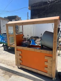 ميز ستيل عدد ٢ واحد متر واحد مترتين شوايه دجاج ستيل  عربانه حب وجبس وش...