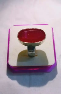 خاتم فضة • ياقوت باريسي • قياس ٢٤-٢٥