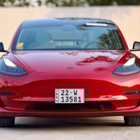 #تسلا موديل 3  لون احمر مميز  داخل ابيض ثلجي  TESLA MODEL 3  السيارة ا...