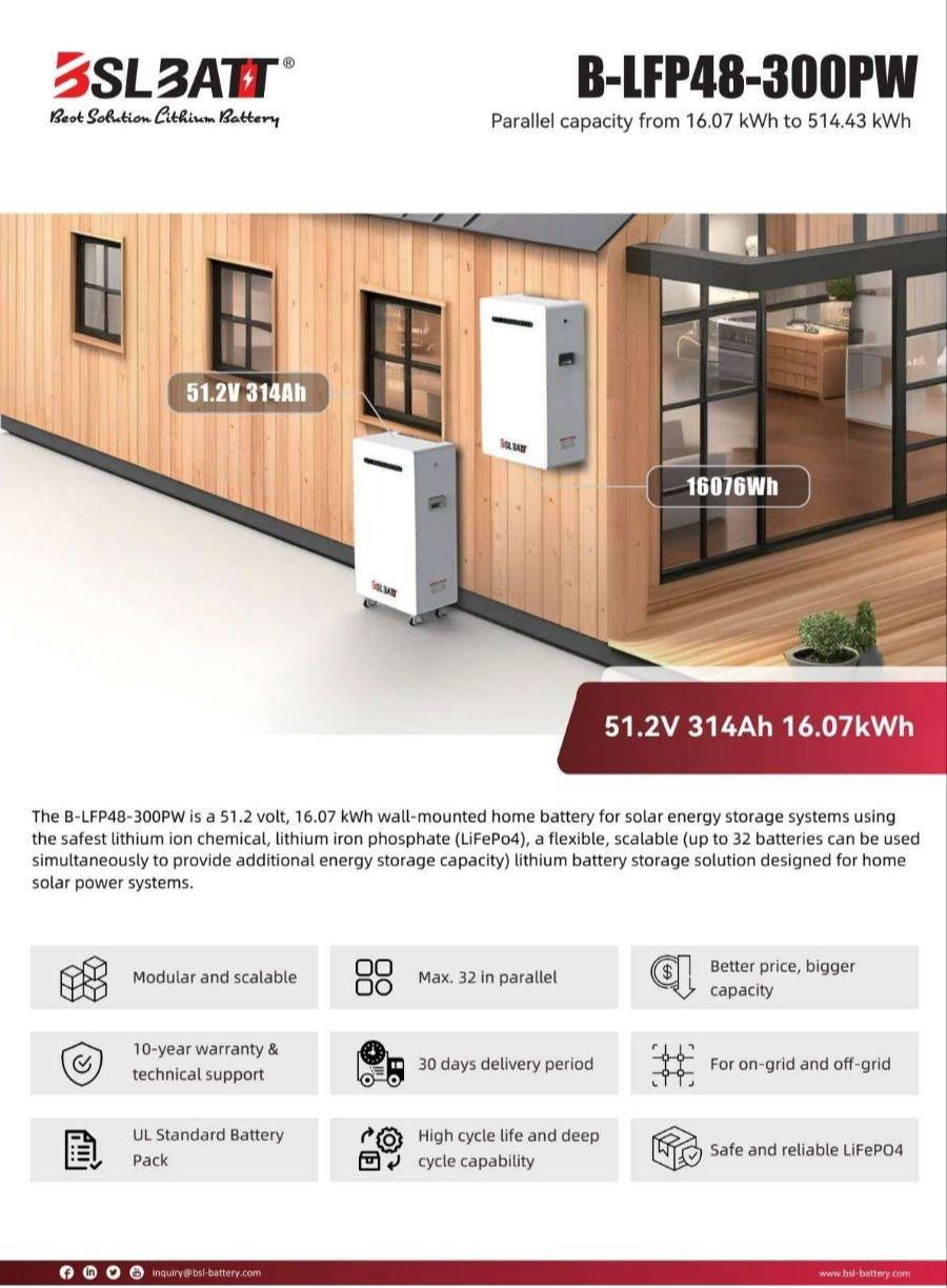متوفر في المخزن
بطاريات من شركة BSL حجم 16 kwh 
سعر المفرد 1,850,000 
خلايا REPT غير مجددة Grade A 
8000 دورة 
ضمان 3 سنوات صيانة. 
عنوان المكتب بغداد حي القاهرة قرب جامع آل البيت 
للاستفسار الاتصال على الارقام التاليه:
***********
***********
