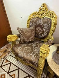 طقم قنفات ١٠مقاعد • خشب زان • طبلات مرمر