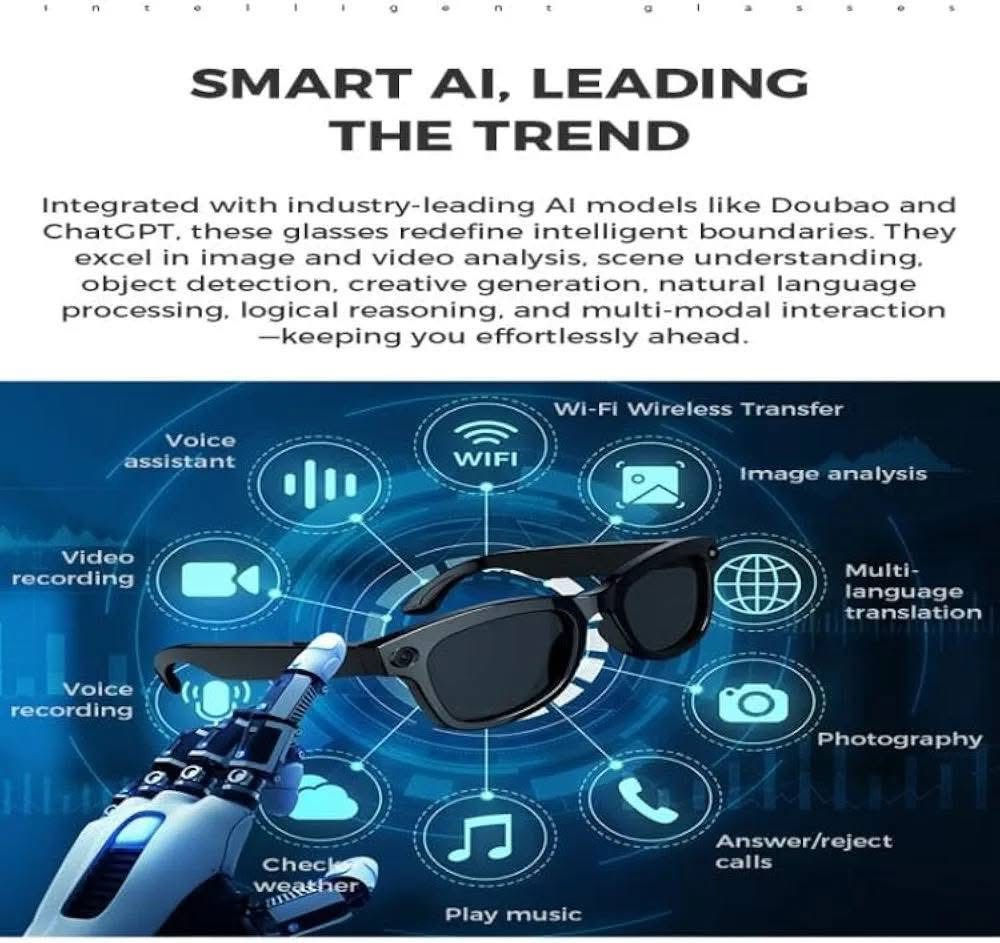 السلام عليكم نظارات M01 Pro الذكية بتقنية الذكاء الاصطناعي، نظارات ذكية مزودة بكاميرا عالية الدقة  وميزات تشغيل الموسيقى وإجراء المكالمات، ترجمة فورية بواسطة الذكاء الاصطناعي ، وتحكم باللمس، وفيديو بدقة 1080 بكسل، و التعرف على العناصر و الاشياء و المساعد الصوتي ومقاومة للماء بمعيار IP65، ونقل البيانات عبر الواي فاي، وميزة الحماية من الضوء الأزرق للاستخدام اليومي (أسود) موضحة بالصور
للطلب راسل الصفحة الجاد بالشراء يتم ارسال فيديو من تصوير النضارة


**إذا كنت صاحب هذا الإعلان وتريد حذفه لأي سبب، رجاءا أرسل رسالة إلى الدعم الفني**