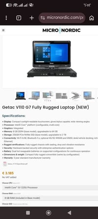 لابتوب برمجه يخدمة مبرمجين سيارات ورش فحص سيارات GetacV110 G7 لتواصل  ...