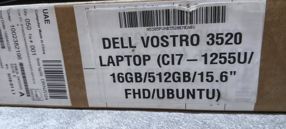 لابتوب dell vostro 3520
1tb ssd , core i7 gen12u , 16gb ddr4 , 120hz 
استخدام شهرين مكان بصرة قضاء المدينة الفتحيه السعر 420 وبي مجال تواصل واتساب ***********
