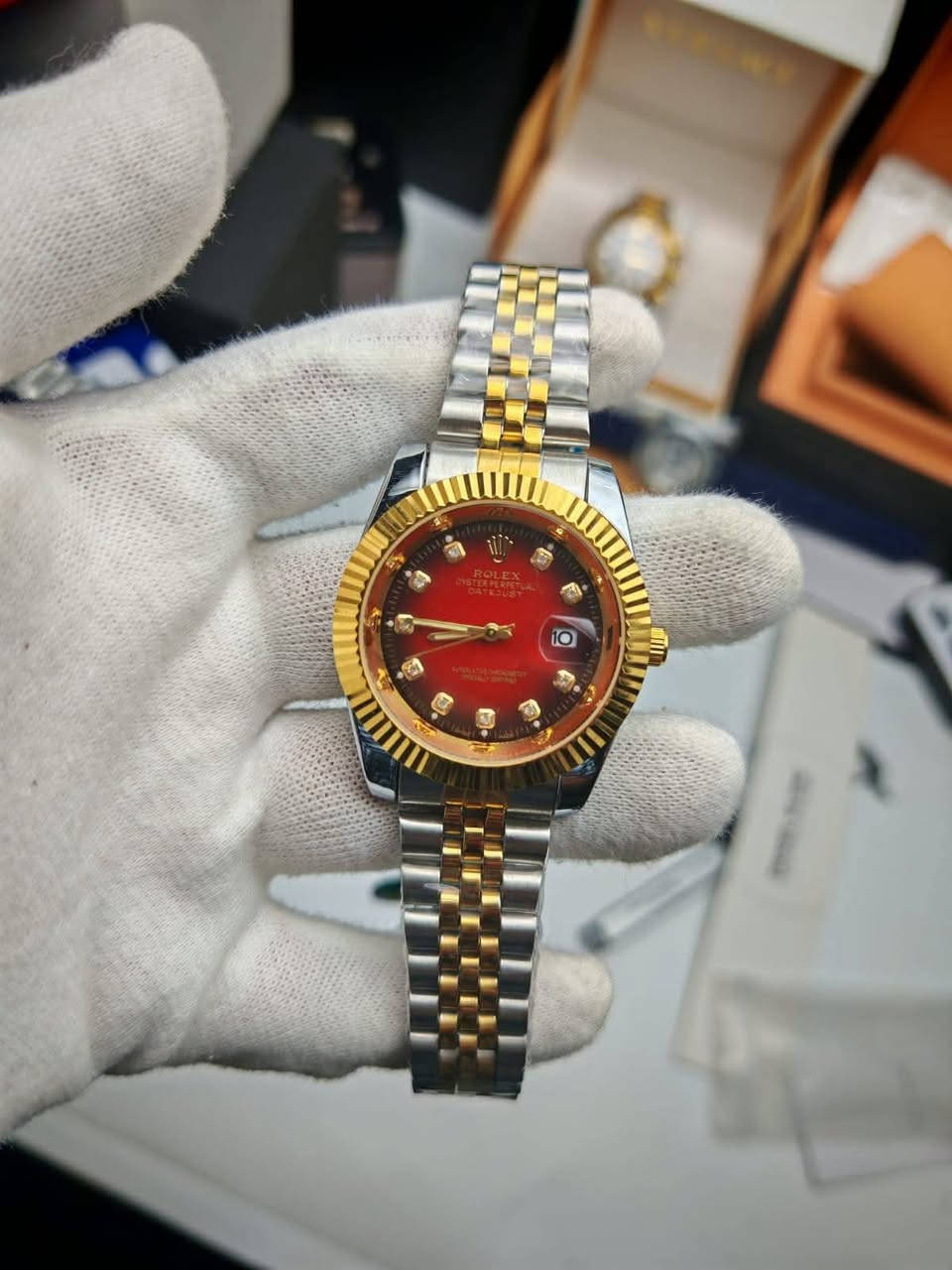 مزاااااااد مزااااااااااد 
اخواني الكرام لدينا لكم اليوم ساعه انيقه وجميله وغنيه عالتعريف الساعه رولكس دي جست الانيقه
 
يبدا المزاد الان وينتهي اليوم ساعه 3 ليلا

فتحة باب الساعه 10 دولار واقل رفعه 5 دولار 

الساعه كوبي كوالتي عالي جدا جدا جدا 

بطاريه
 
مكينه ياباني 

منفذ شهري

قطر 41

عقارب لامينوس

طلاء ثابت

ضد الماء 

سير جوبلي

مختمه بالكامل

تاتي مع علبه حافظه 
يوجد توصيل لجميع المحافظات في العراق 
اتمنى التوفيق للجميع


**إذا كنت صاحب هذا الإعلان وتريد حذفه لأي سبب، رجاءا أرسل رسالة إلى الدعم الفني**